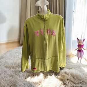 Disney Tinkerbell Cotton Sweat Jacket XL Green